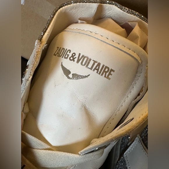 NWOB - ZV1747 High Flash Sneakers Size 38 Hightops Silver MSRP $448 Sparkle 7 - Picture 14 of 14